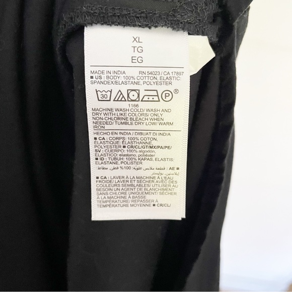 Old Navy Open Back Smocked-Bodice Black Cotton-Poplin Midi Fit&Flare Dress XL - Picture 12 of 12